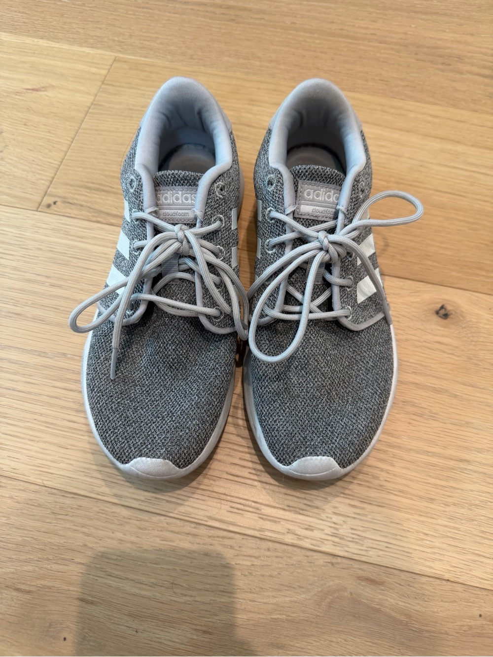adidas Kids Light Grey Knit Sneakers